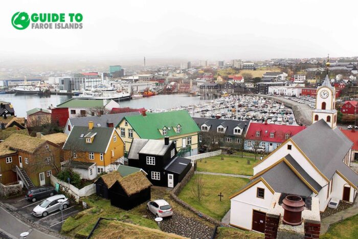Houses and church in Tórshavn