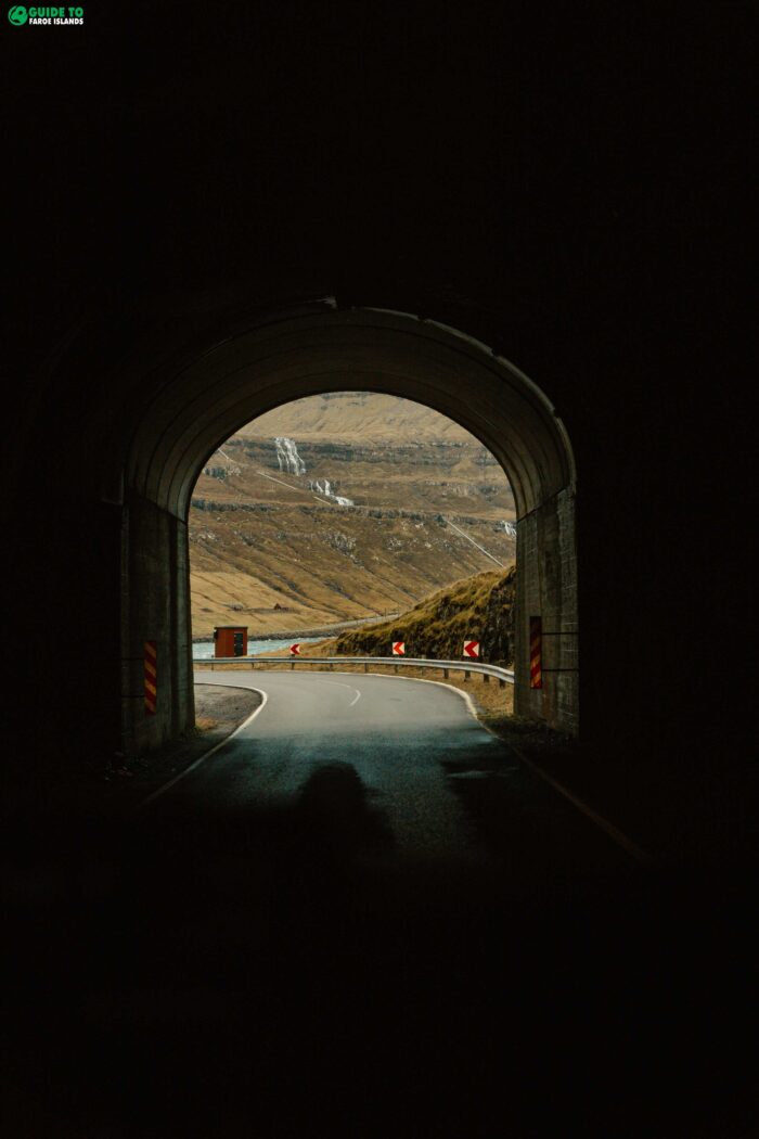 Mountain tunnel in Faroe Islands