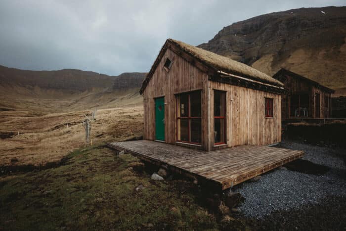 Cabin with grass roof